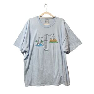 RSQ T-Shirt Mens 2XL Collective Light Blue Balance Scale Graphic EUC